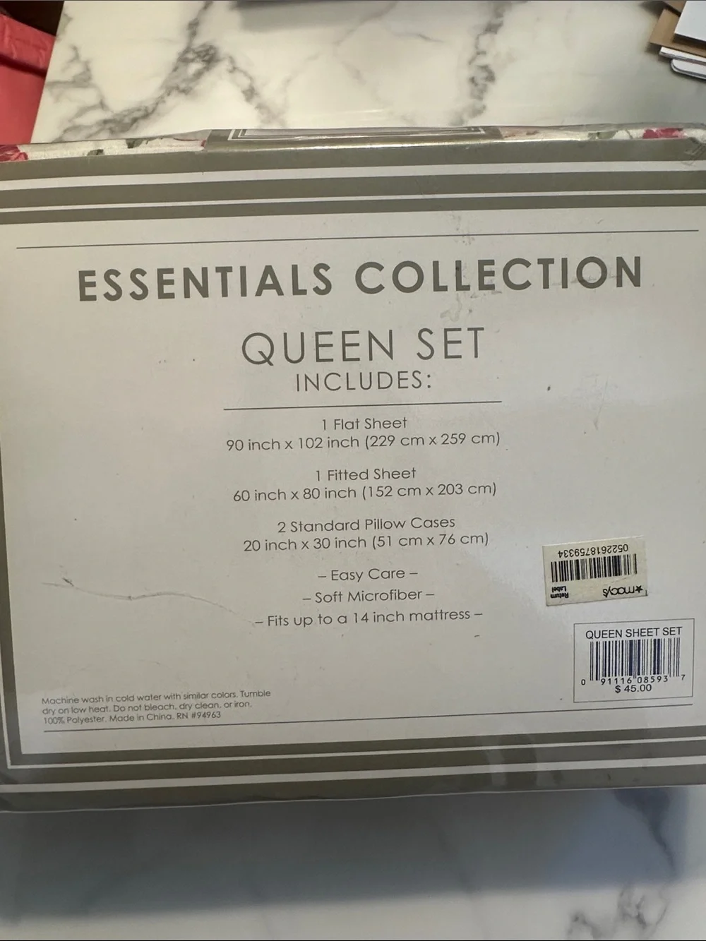 Macy's Floral Queen Sheet Set in Pink and Green